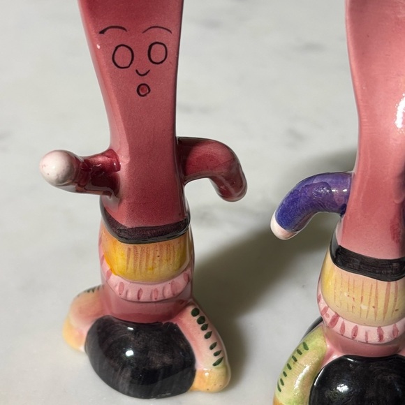 Vintage anthropomorphic ceramic fork and spoon salt and pepper shakers - Picture 2 of 6